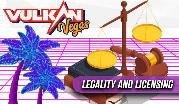 Palms and judicial scales that tip the scales to the side of the law because Vulkan Vegas respectă întotdeauna onestitatea